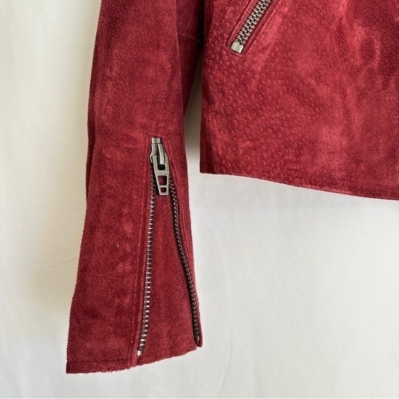 Blank NYC Women's Leather Suede Moto Biker Jacket in Ruby Red #73K-9114NO Sz S - Picture 7 of 15